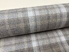 Woolen check fabric upholstery material 140 cms wide curtains beige/grey by Next