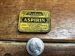 Rare Fisher’s Aspirin Tin Richmond , Indiana  - Picture 1 of 5