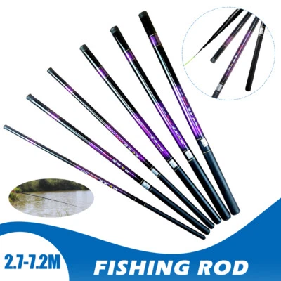 Caña de pescar telescópica de 2,4-5,7 m corriente ultraligera caña de carpa dura de agua dulce Foto 1 de 4