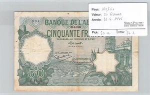 Banknote Algeria - 50 Francs - 25.6.1936 - Pick 80 A - 35846894 - X.1434 - Picture 1 of 2