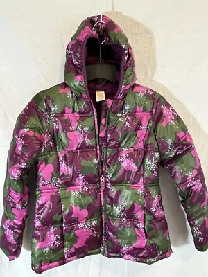 Faded Glory Girls Large (10/12) Purple/Green Puff Butterfly Jacket - Image 1 of 4