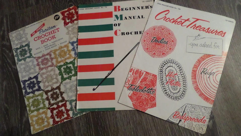 Star Puritan Book #114/Star Treasure Books #76 & 126 - Vtg '50s Crochet Patterns - Image 1 of 4