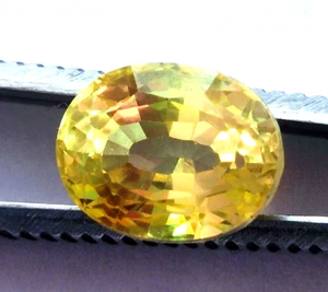 Flawless 8.15Ct Natural Montana Yellow Sapphire Certified OvalCut Loose Gemstone - Picture 1 of 11