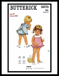 BUTTERICK 5670 Pattern Dress & Bloomers Playdress Frock - Picture 1 of 12