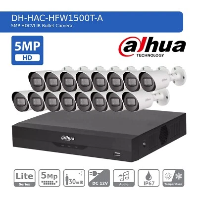 DAHUA CCTV SISTEMA DI SICUREZZA 5MP AUDIO MICROCAMERA VISIONE NOTTURNA ESTERNA HDMI UHD DVR - Immagine 1 di 4