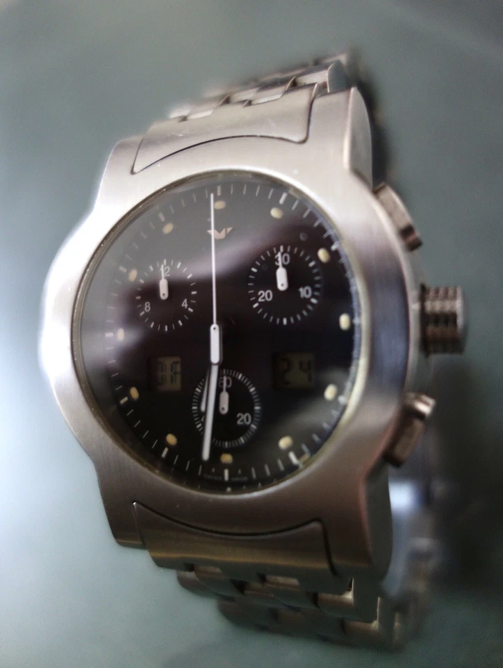 Ventura V-Tronic Hans Wettstein Quartz Ana/Digi Chrono Watch Uhr Orologio - Image 1 of 4