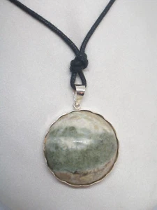 Ciondolo in ARGENTO 925 con PIETRA DURA naturale - pendente Alabastro - - Picture 1 of 6