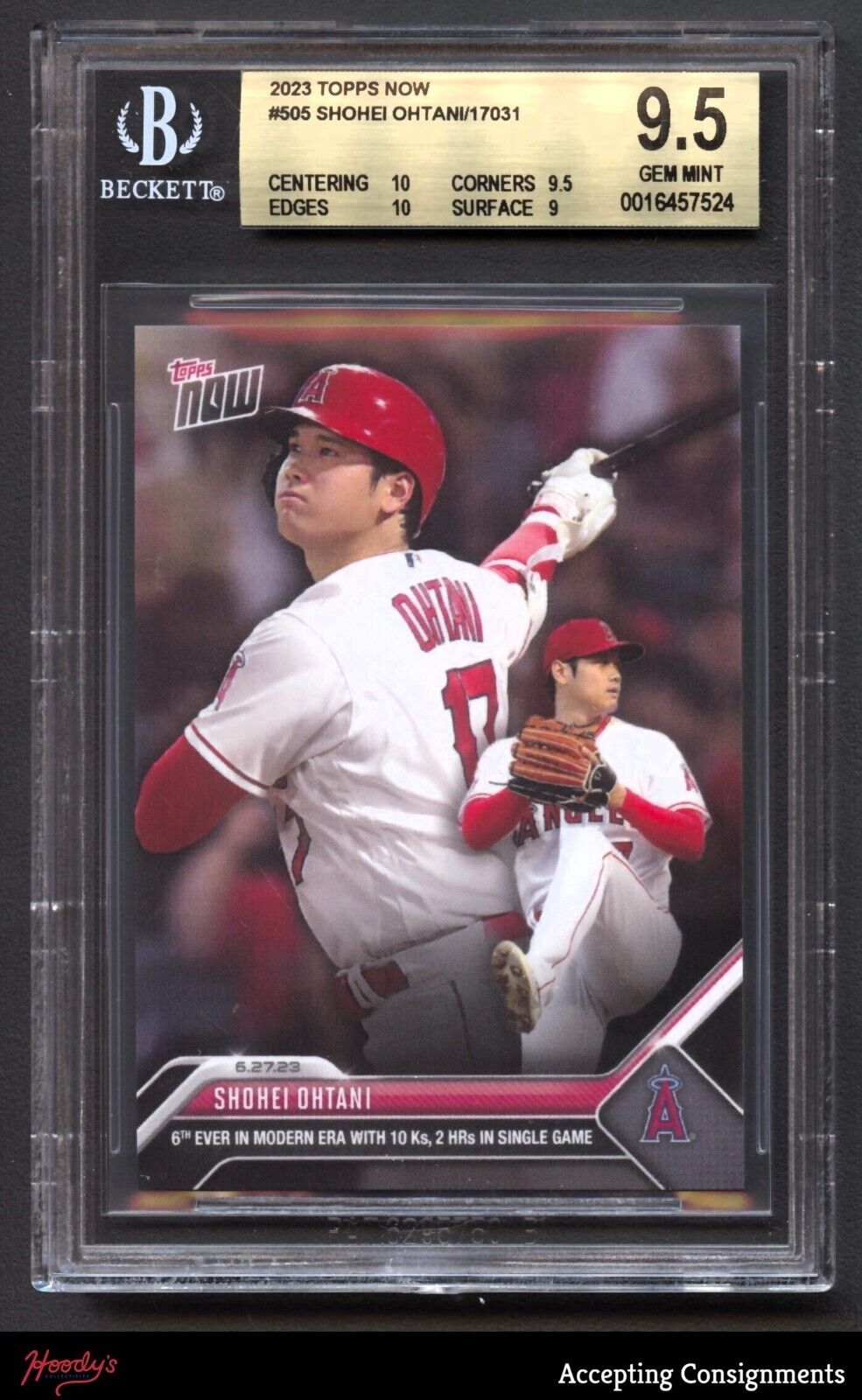 2023 Topps Now #505 Shohei Ohtani BGS 9.5 GEM MINT ANGELS PR /17031*