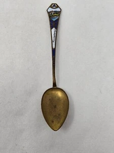 ANTIKER VINTAGE EMAILLIERTER MESSING SOUVENIR LÖFFEL FURSTENBERG GERMANY - Bild 1 von 5