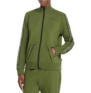 Karl Lagerfeld Embellished Zip Front Sweatshirt In Rifle Green Size: XS NWT - Picture 1 of 7