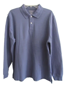 L.L. Bean Herren Langarm Poloshirt Gr. L-REG Blau Neu ohne Etikett - Bild 1 von 9