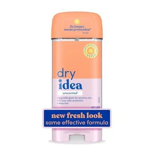 Dry Idea UNSCENTED ANTIPERSPIRANT DEODORANT CLEAR GEL | HYPOALLERGENIC SENSITIVE - Picture 1 of 8