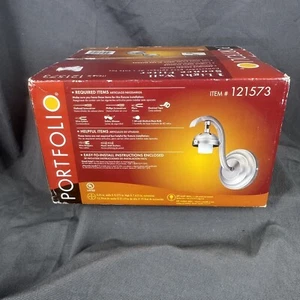 Portfolio Antique Nickel Light Wall Sconce Fitter # 121573 Decorative - Picture 1 of 4