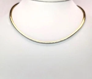 14K Two Tone Gold Necklace 16- 1/4" Long - Picture 1 of 5