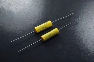 Lot of 2 150105J250JE Cornell Dubulier Film Capacitor 250V 1 uF µF 5% Axial NOS - Picture 1 of 3