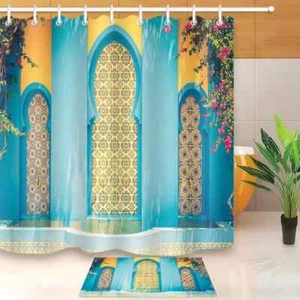 Revestimiento de cortina de ducha de poliéster impermeable para puerta de baño resistente al agua - Imagen 1 de 8