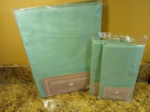Vanderbilt Tablecloth & 8 Napkins Poly-Cot Permanent Press Mint Grn 60"x84" Oval - Picture 1 of 23