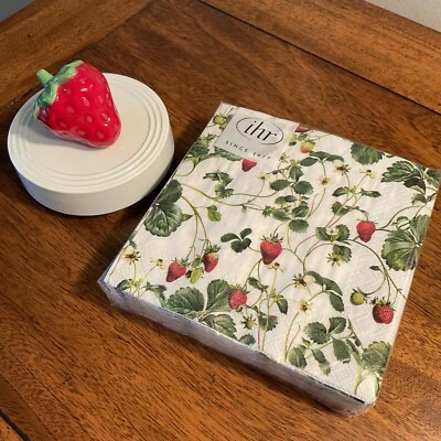 Mini servilletas y bebidas Nora Fleming “Juicy Fruit” A142 fresa roja - ¡Nuevas! Foto 1 de 4