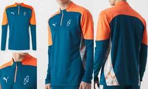 PUMA $75 X NEYMAR JR Creativity Quarter-Zip Football Soccer Shirt Top grn-org M - Picture 1 of 9