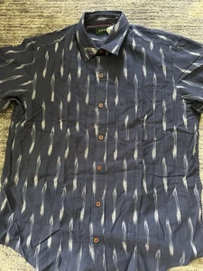 Orvis Shirt Navy Ikat Print S/S Neu mit Etikett Gr. L - Bild 1 von 3