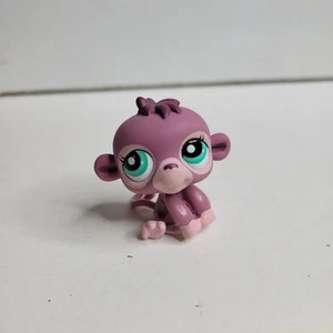 Littlest Pet Shop Monkey LPS #1493 púrpura con ojos azules - Hasbro RARO retirado - Imagen 1 de 4