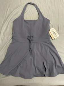 Blogilates Women's Game Set Match Halter Active Dress - Steel Blue L - Picture 1 of 3