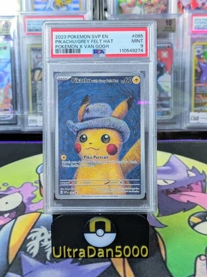 Pokémon Pikachu TCG Grey Felt Hat Van Gogh SVP085 Promo PSA 9 Mint - Image 1 of 2