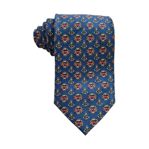 Corbata Alynn Para Hombre 100% Seda Azul Rosa Náutica Vacaciones Corona Foulard Hecha a Mano EE. UU. - Imagen 1 de 9