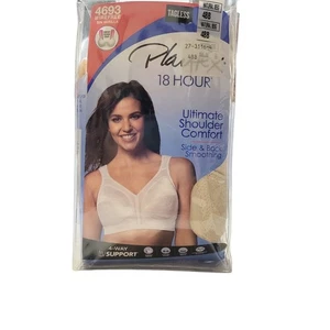 Playtex 18 Hour Bra 48B Beige #4693 Wire Free Tagless Tru Support NWOT - Picture 1 of 14