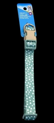 Ошейник для собаки M Beagle, стандартный размер шеи пуделя 14-20 дюймов (20-50 фунтов зеленые/белые точки - Изображение 1 из 3