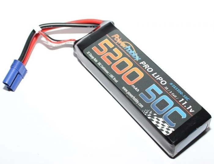 Power Hobby 3S520050CEC5HCS 5200mAh 11.1V 3S 50C LiPo Battery with Hardwired EC5 - Image 1 of 1