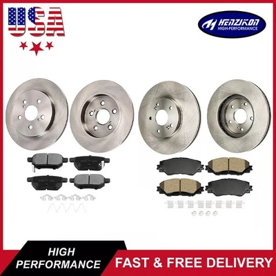 Pastillas de freno de rotor de disco delanteras traseras para Toyota Corolla Matrix Pontiac Vibe 2009-19 Foto 1 de 4