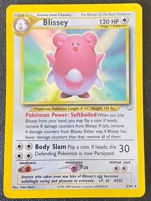 Blissey 2/64 - Neo Revelation (2000) Vintage WOTC Holo Rare - MP/ Binder Dent - Image 1 of 4