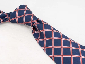 Corbata de seda Brooks Brothers azul naranja a cuadros para hombre corbata de diseñador EE. UU. ancha nueva sin etiquetas - Imagen 1 de 5