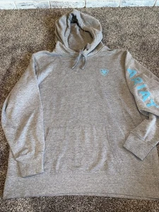 Ariat Logo blau Grafik grau Hoodie Sweatshirt Pullover Damen Large " - Bild 1 von 10
