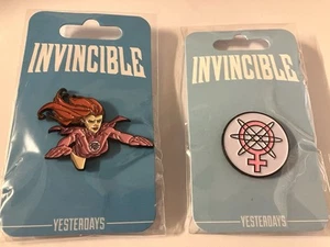 Invincible Atom Eve Skybound Yesterdays Enamel Pin New Amazon Prime Lot 2 - Picture 1 of 4