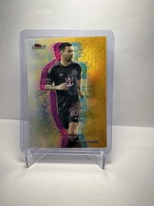 2024 TOPPS FINEST MLS LIONEL MESSI HOLOGLOW GOLD REFRACTOR #/50 INTER MIAMI!! - Picture 1 of 2
