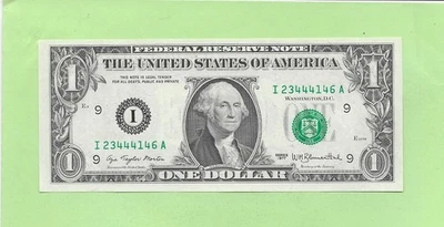 1977 ..UNCIRC $1  I 2344 4146 A  .... 1977  $1  I-A    NICE NOTE        FRN - Image 1 of 2