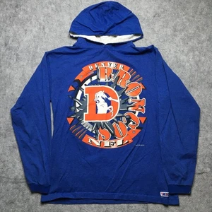 Camisa con capucha vintage TRENCH Denver Broncos NFL para hombre grande L azul a rayas EE. UU. 1994 - Imagen 1 de 12
