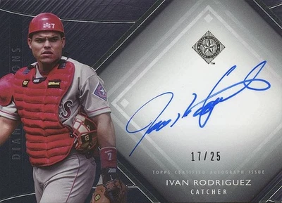 Ivan Rodriguez 2017 Diamond Icons On Card Auto Autograph Texas Rangers 17/25 - Image 1 of 2