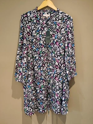 Hobbs Selina Women's Long Sleeve Chiffon Floral Dress Navy Multi UK 16 RRP £119 - Image 1 of 4