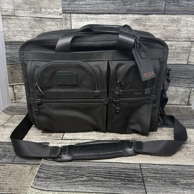 Tumi T-Pass Laptop Computer Briefcase 26145DH Black Nylon Shoulder Bag 16” - Image 1 of 4