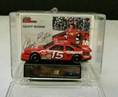 Nascar Stock Car Collectors card and display stand 1992 Geoff Bodine - Image 1 of 4
