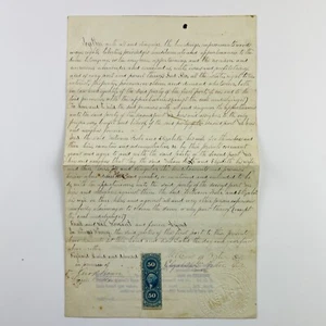 1867 Land Indenture w Seal & Revenue Stamp Franklin Township Fayette Co PA - Picture 1 of 7
