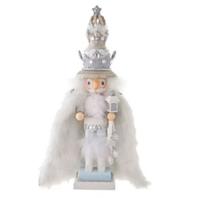 Hollywood White Fur King Wood Christmas Nutcracker 18 Inch HA0561 - Image 1 of 4