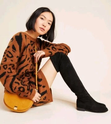 Botas por encima de la rodilla Anthropologie Silent D Leer 40 negras gamuza hasta los muslos talla 9 Foto 1 de 4