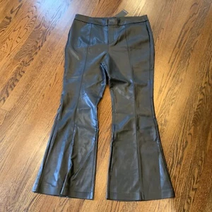 NEW ELOQUII Women's Black Faux Leather Flare Leg Pants Sz 14 NWT - Picture 1 of 11