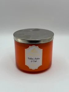White Barn Golden Amber & Oak Scented 3-Wick Candle *New - Picture 1 of 4