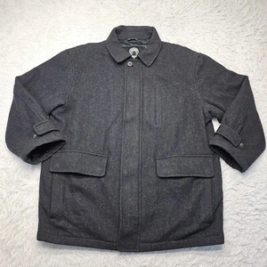 Mens Weatherproof Gray Wool Cashmere Blend Full Zip Snap Insulated Winter Coat L - Picture 1 of 17