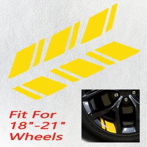 Yellow Wheel Rim Vinyl Decal Sticker Hash Mark Stripe Overlay For 18"-21" Wheels - Picture 1 of 2